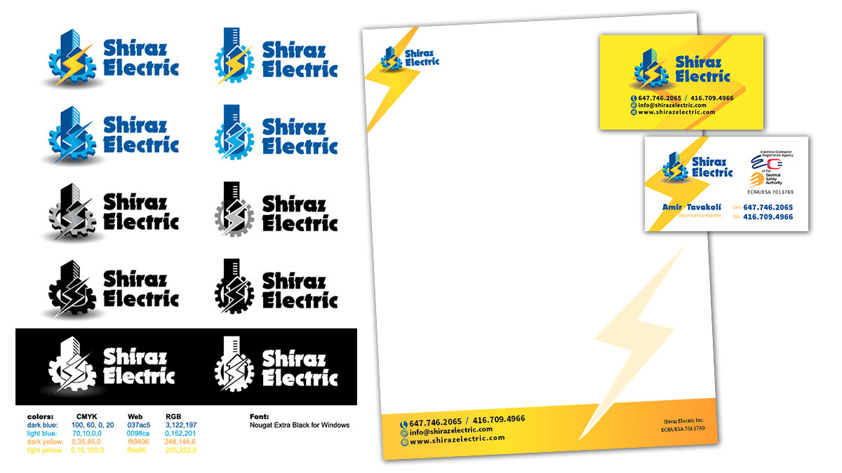 Shiraz Electric business branding design