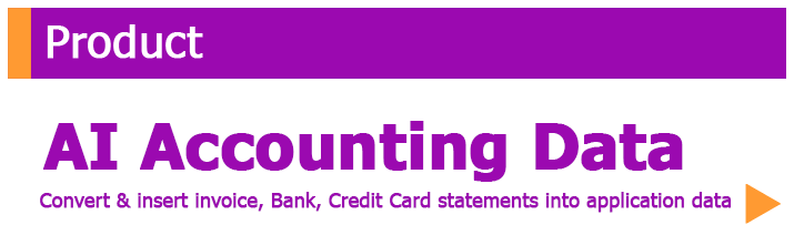 Our AI and Automation Product: Convert invoice, receipt, Bank and Credit Card statement to data into Database and spreadsheet for accounting and bookkeeping